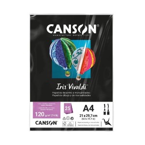 PAPEL COLOR IRIS VIVALDI A4 120G 25FLS PRETO CANSON