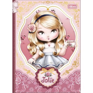 CADERNO BROCHURA CAPA DURA COLEGIAL JOLIE 80 FOLHAS TILIBRA