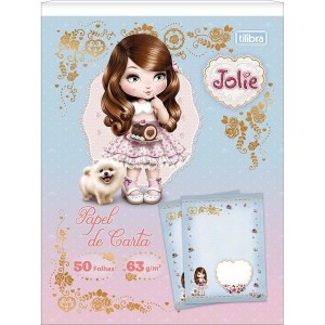 CADERNO COLADO PAPEL DE CARTA JOLIE 50FLS TILIBRA
