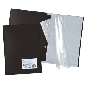 PASTA CATÁLOGO 1/2 OFÍCIO PRETA C/ 10 ENVELOPES FINOS DAC