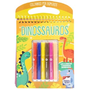 COLORINDO POR NÚMEROS DINOSSAUROS HAPPY BOOKS
