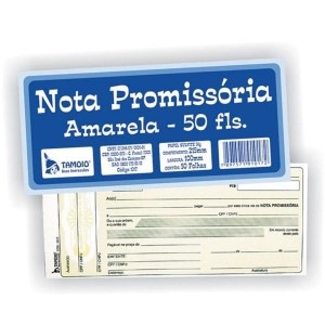 TALÃO DE NOTA PROMISSÓRIA AMARELA 50 FOLHAS TAMOIO