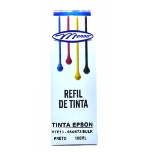 REFIL DE TINTA COMPATIVEL EPSON 664 673 BLACK 100ML MENNO