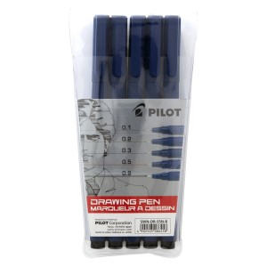 KIT CANETA MARCADOR DRAWING PEN 5 UNIDS  PILOT