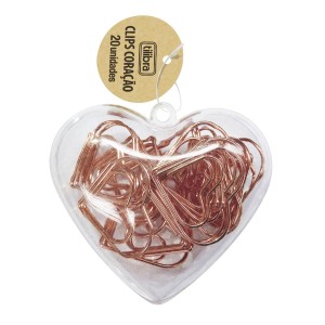 CLIPS CORAÇÃO 65MM OURO ROSE 20 UNIDADES TILIBRA
