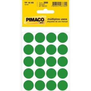 ETIQUETA ADESIVA TP19 VERDE 200 UNID PIMACO