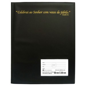 PASTA CATÁLOGO 1/2 OFÍCIO COM 10 ENVELOPES FINO COM MARGEM E VERSÍCULO BÍBLICO