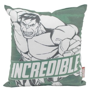 ALMOFADA FIBRA VELUDO 25X25CM HULK ZONA CRIATIVA