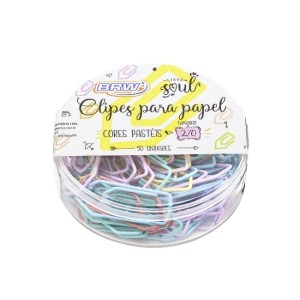 CLIPES PARA PAPEL 2/0 TONS PASTEL 50 UNID BRW