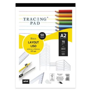 BLOCO LAYOUT A2 70G 50 FLS TRACING PAD SPIRAL